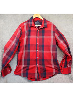 Men Large American Rag button down shirt  Red Flannel